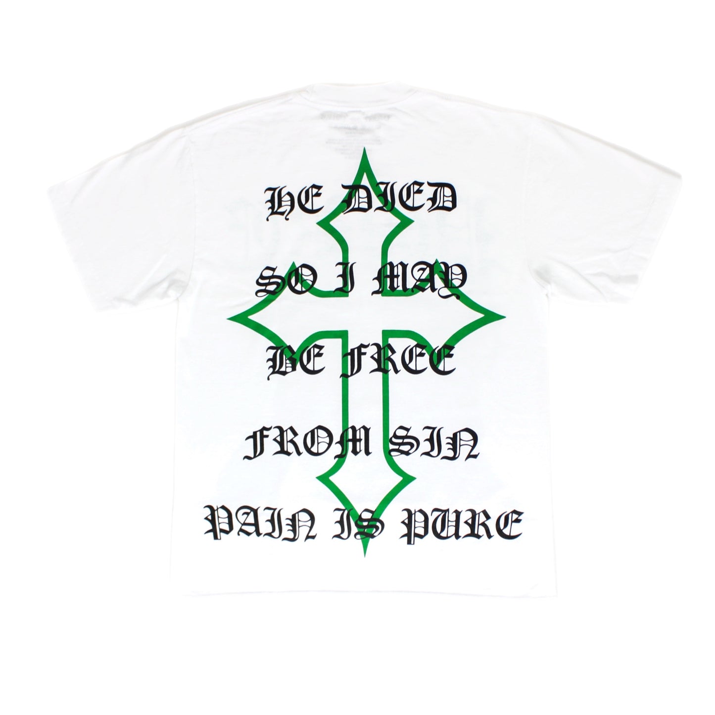 Pain Is Pure Jesus Savior Tee White/Green