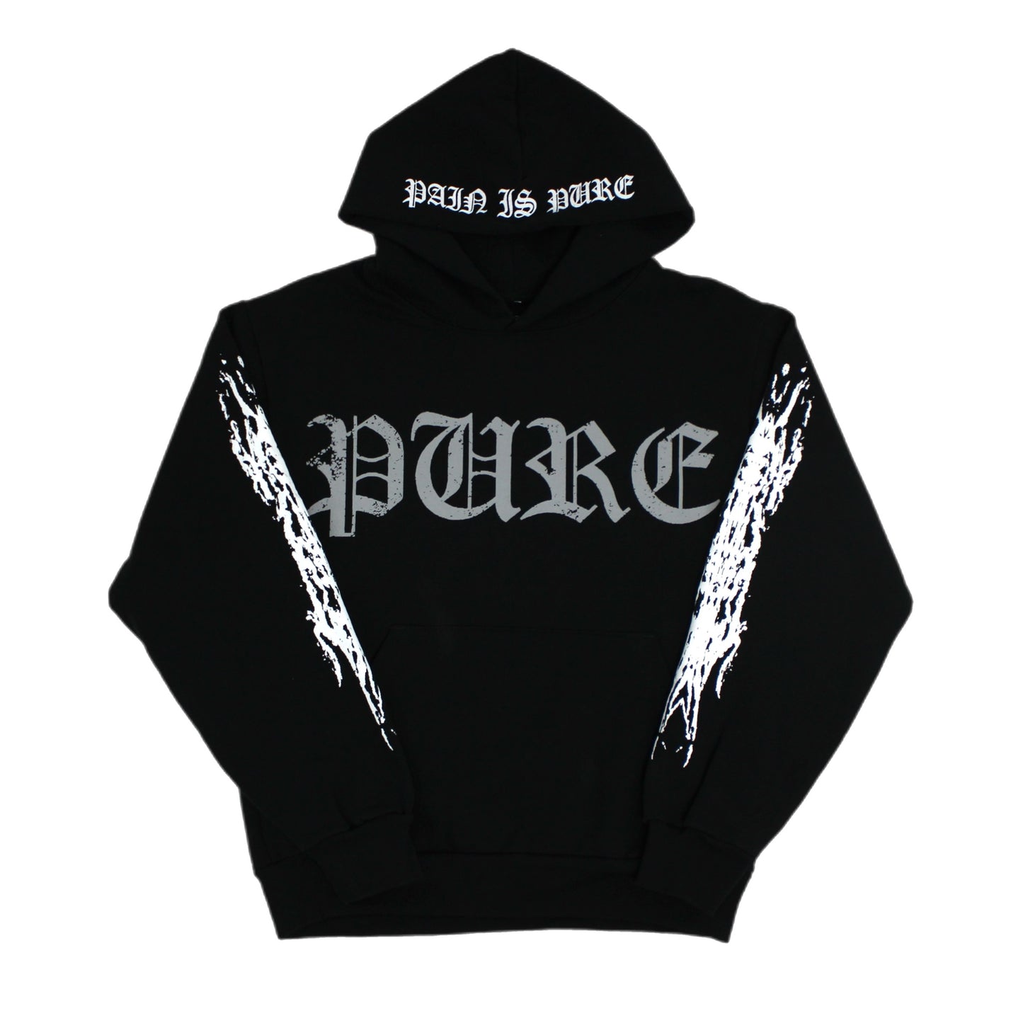 PAIN IS PURE THE REAPER ALMOST GOT ME HOODIE BLACK/WHITE