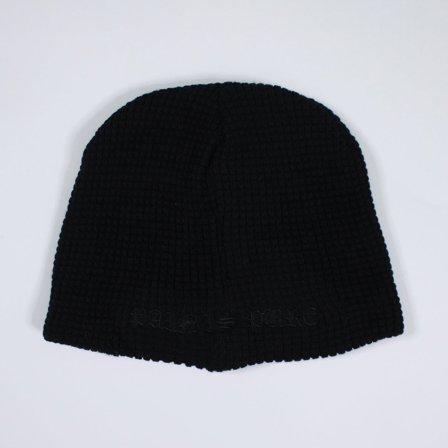 PAIN IS PURE ‘PURE’ LOGO TEXTURED BEANIE BLACK/BLACK