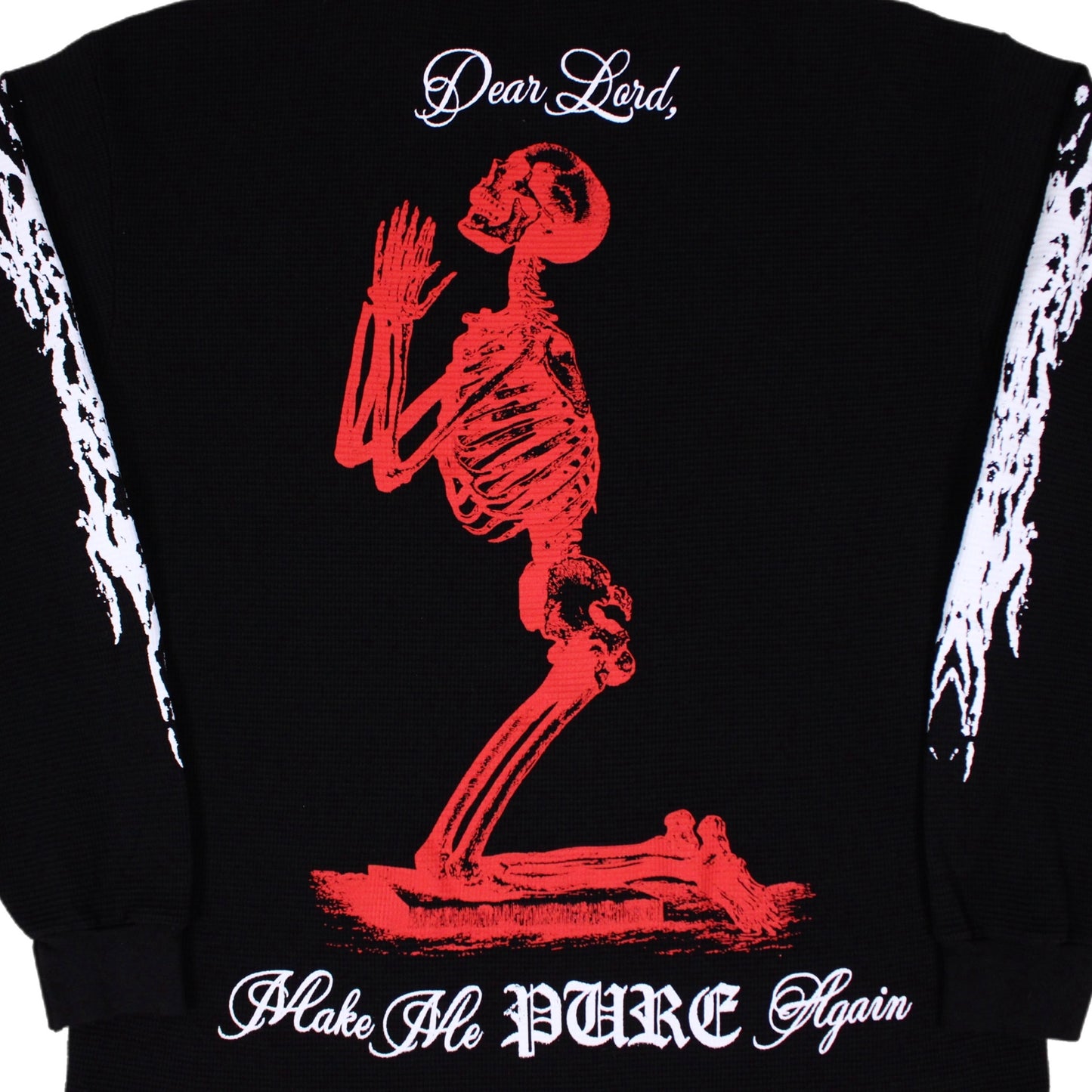 PAIN IS PURE ‘PURE’ PRAYING SKELETON THERMAL BLACK/RED