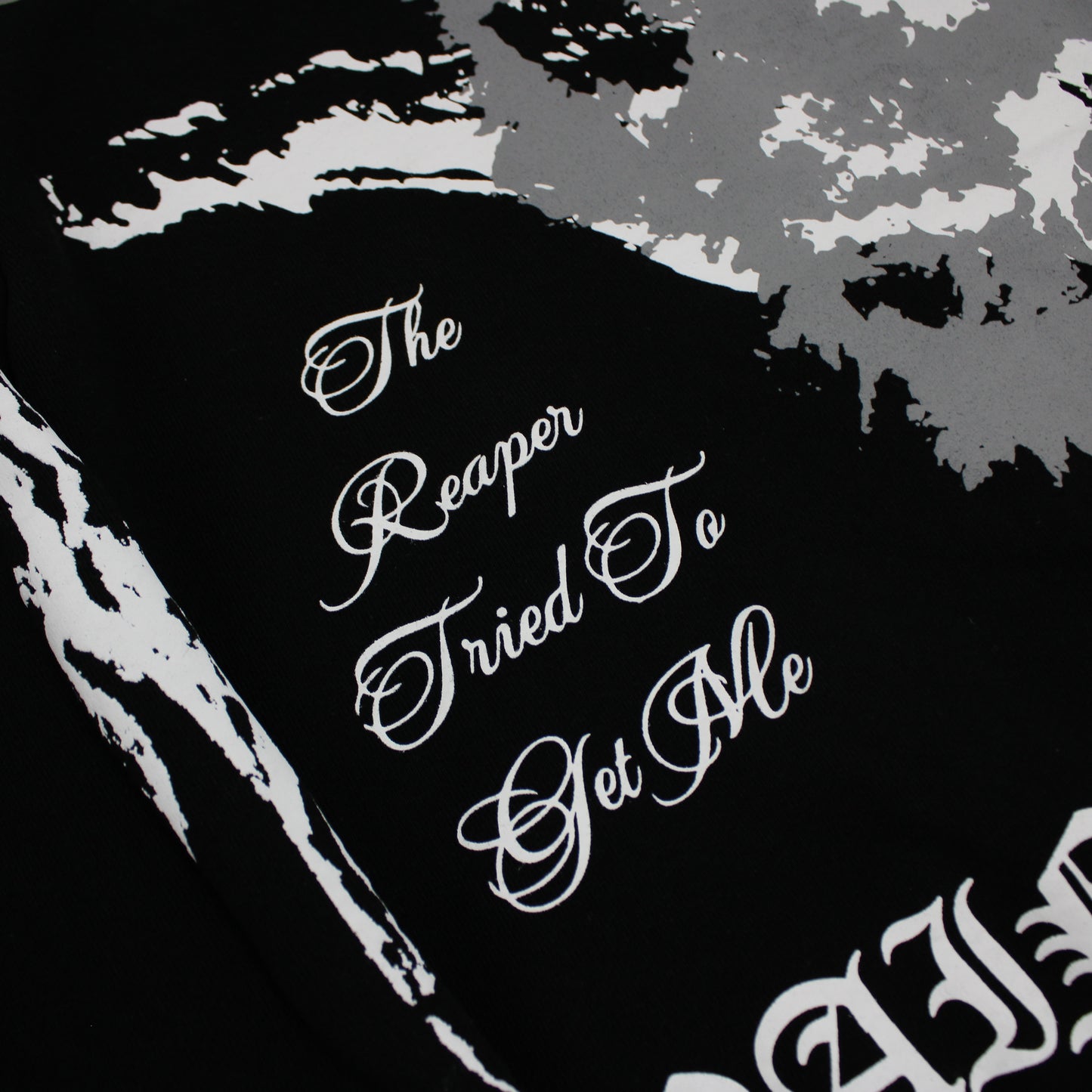 PAIN IS PURE THE REAPER ALMOST GOT ME HOODIE BLACK/WHITE