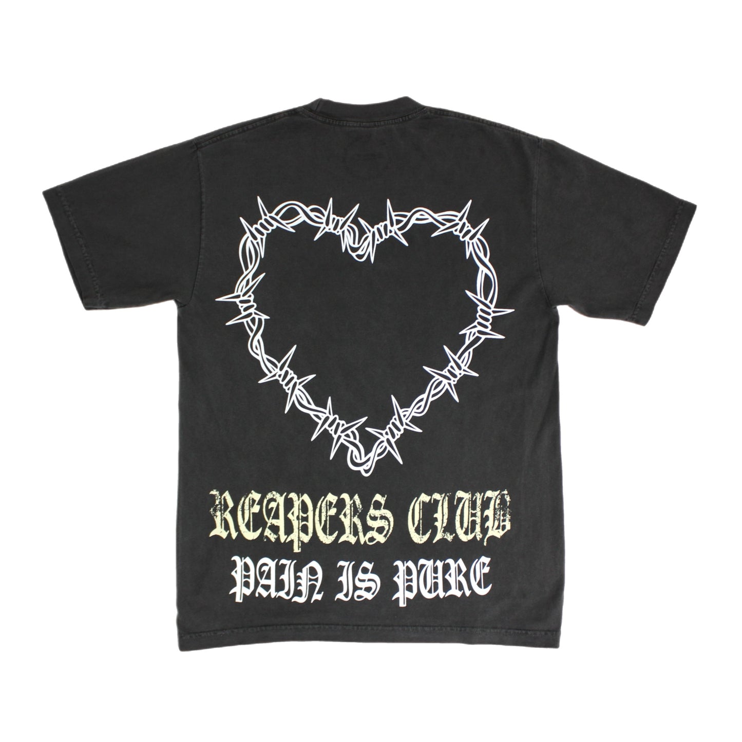 Pain is Pure Reapers Club ‘Pure’ Biker Tee Vintage Black/Cream