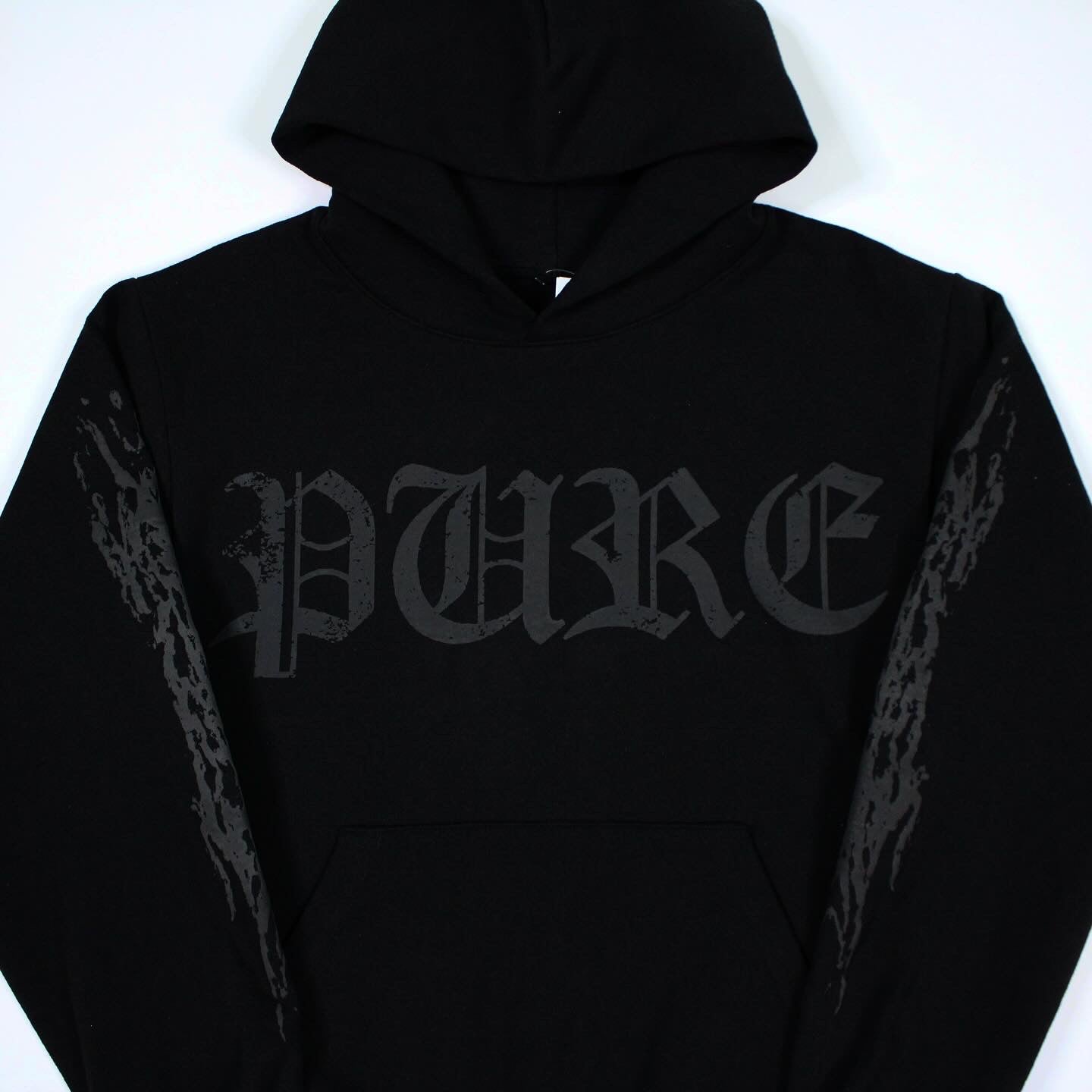 PAIN IS PURE 'PURE' ANGEL HOODIE BLACK/BLACK