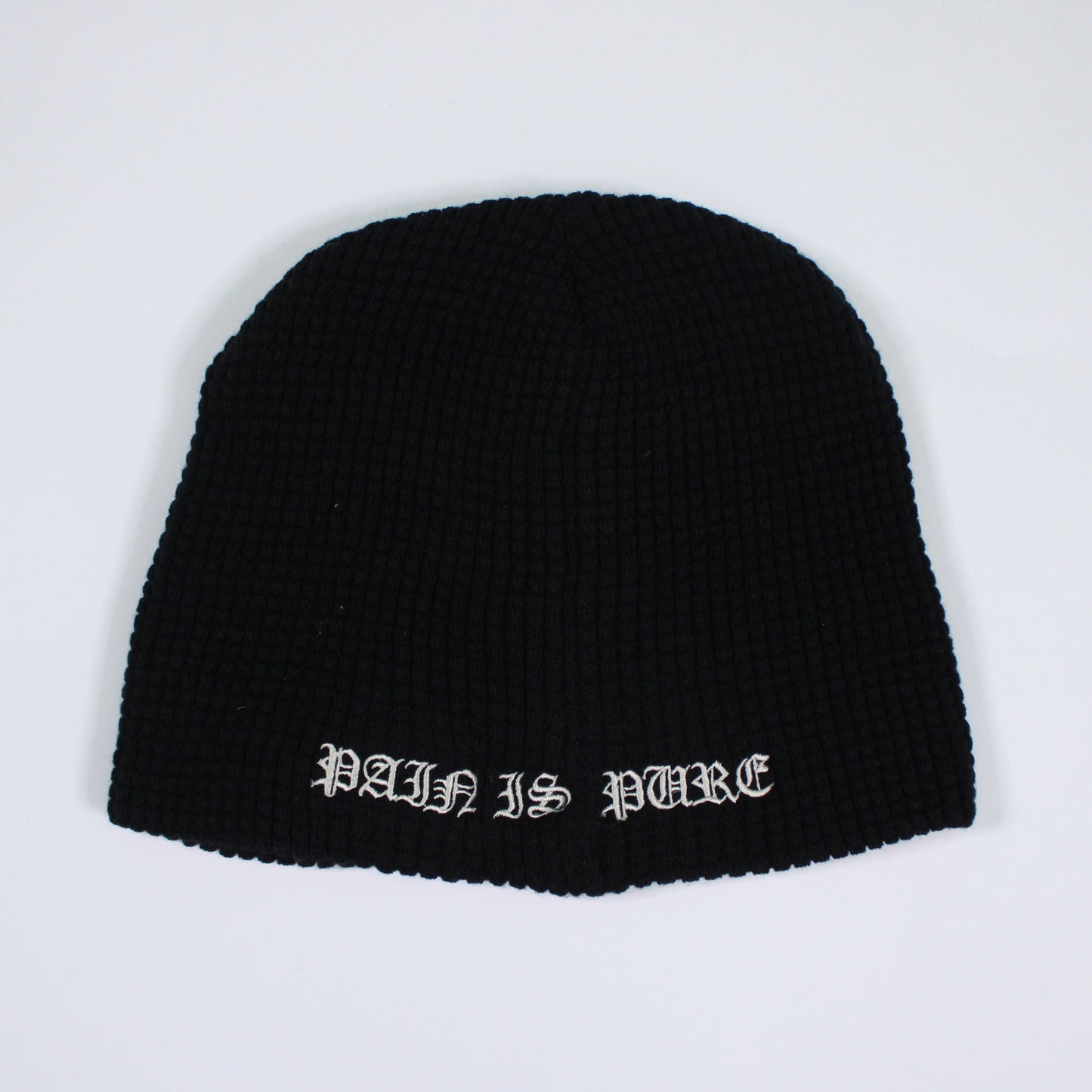 PAIN IS PURE ‘PURE’ LOGO TEXTURED BEANIE BLACK/CREAM