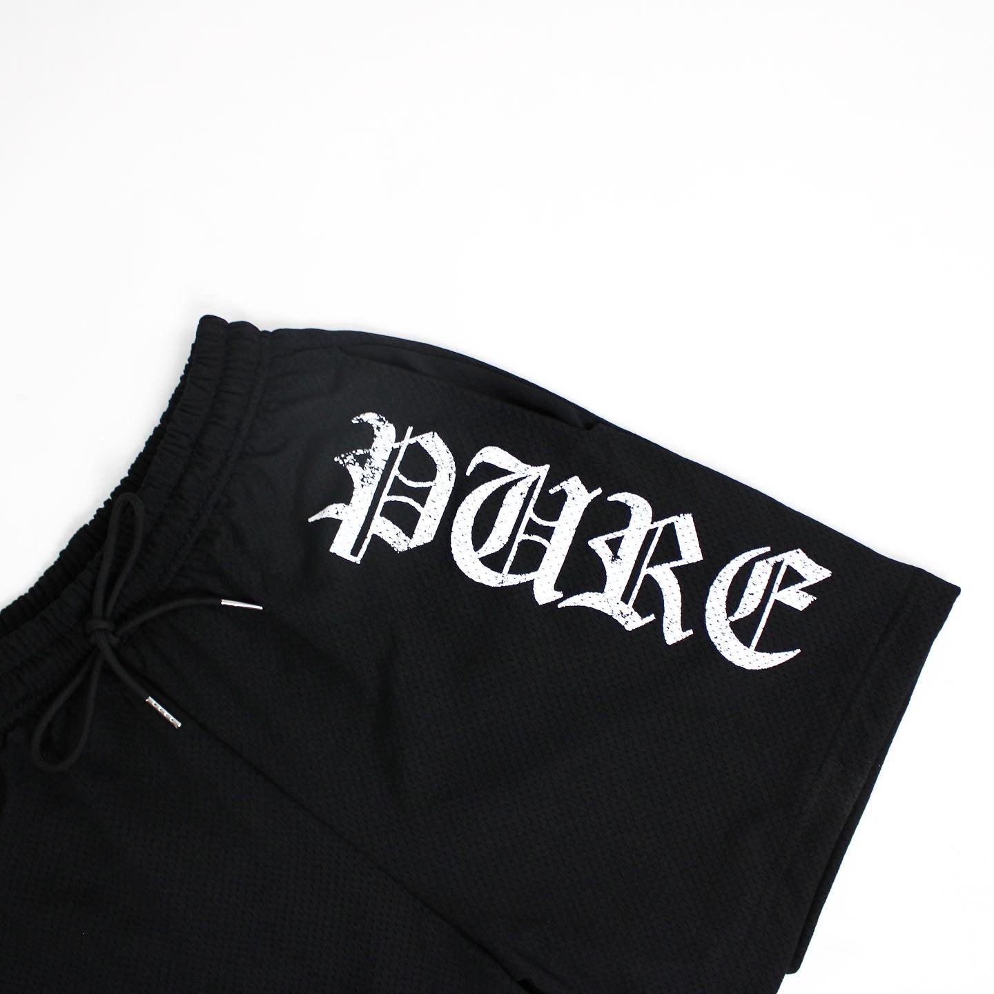 PAIN IS PURE ‘PURE’ ANGEL MESH SHORTS BLACK/WHITE