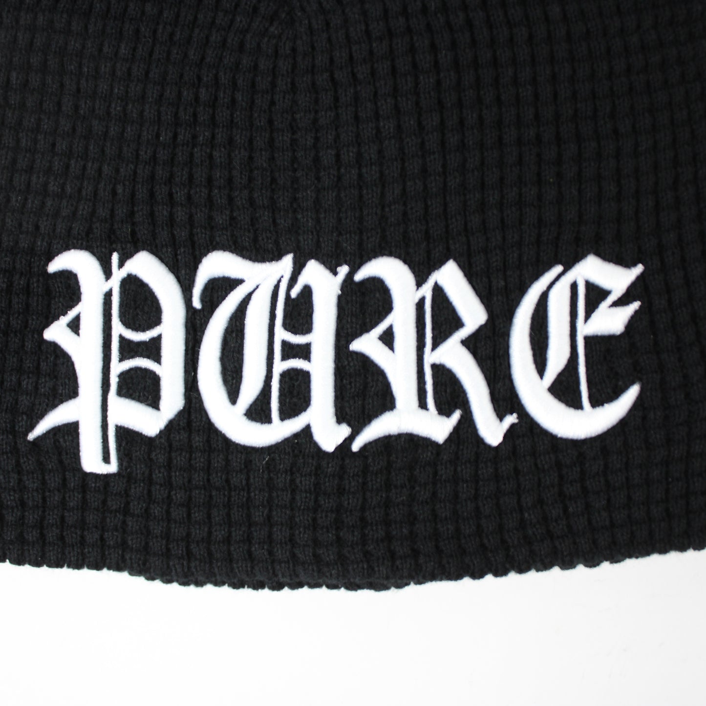 Pain Is Pure ‘Pure’ Logo Textured Beanie Black/White