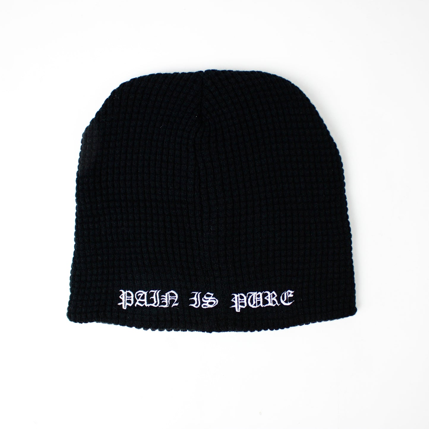 Pain Is Pure ‘Pure’ Logo Textured Beanie Black/White