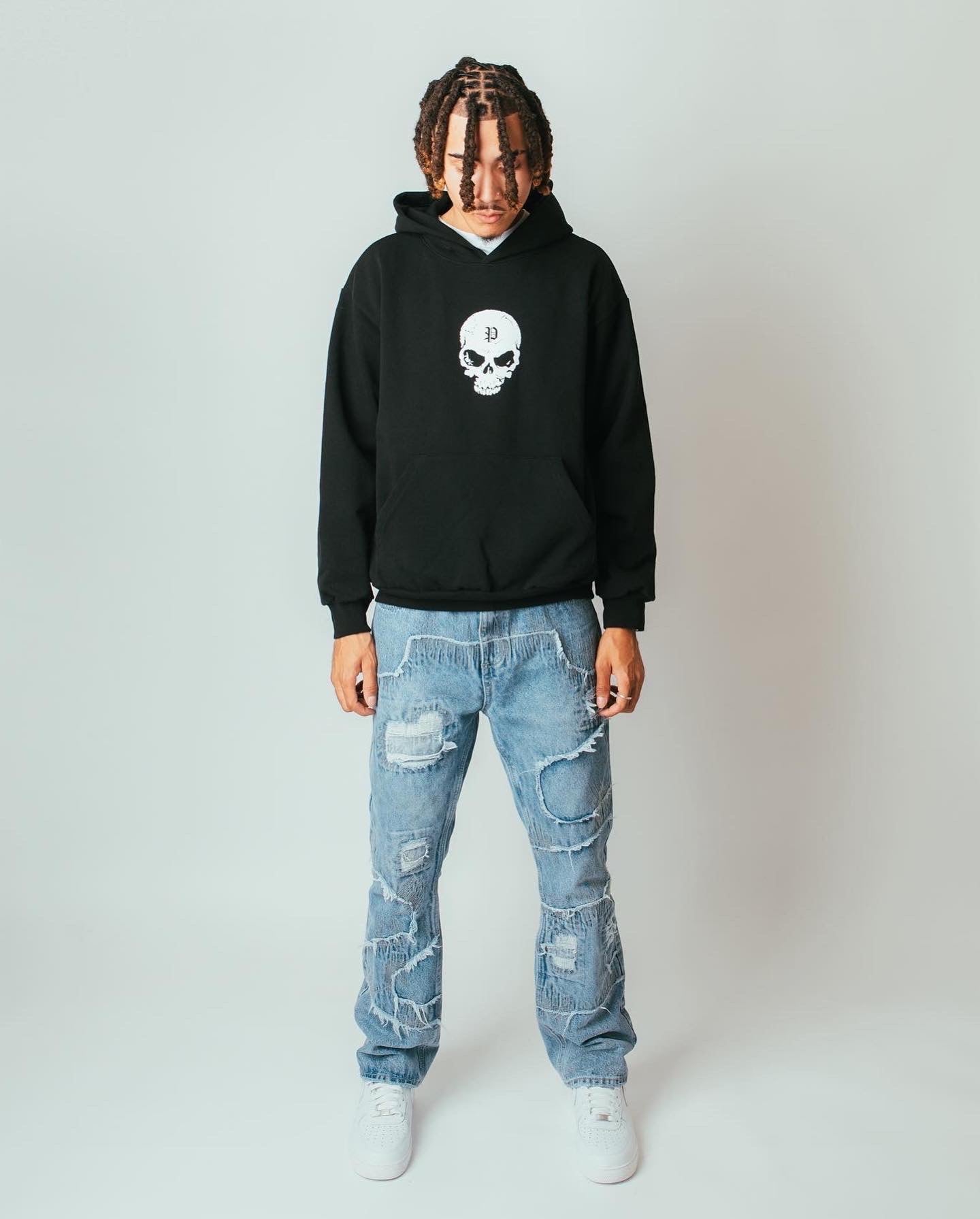 Pain is Pure Skull ‘Pure’ Logo Hoodie Black