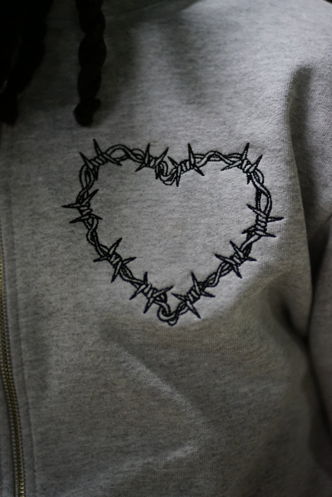 Pain is Pure ‘Love For None’ Zip-Up Grey Hoodie