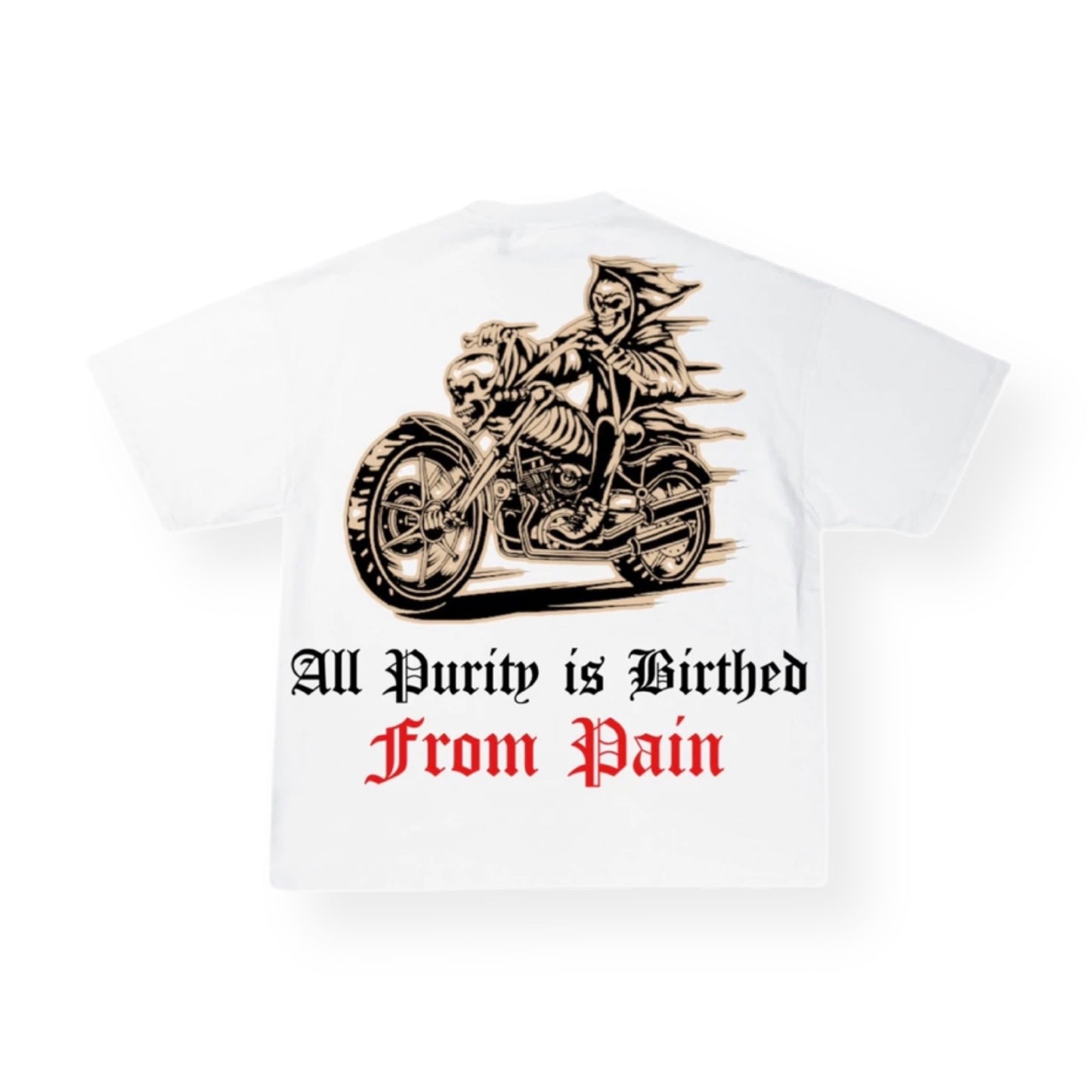 Pain is Pure Skull Rider Oversized Tee