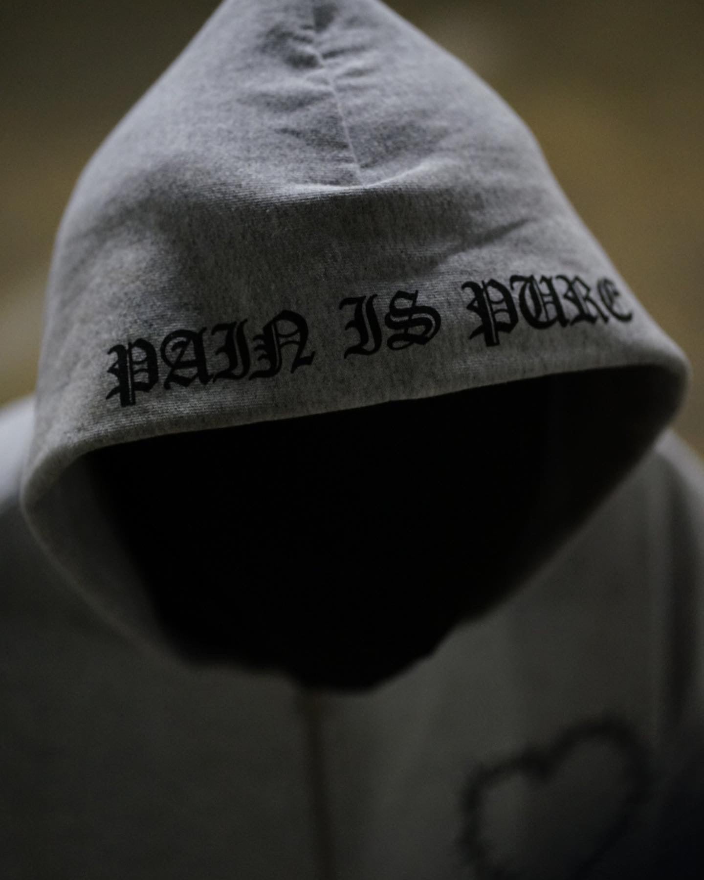 Pain is Pure ‘Love For None’ Zip-Up Grey Hoodie
