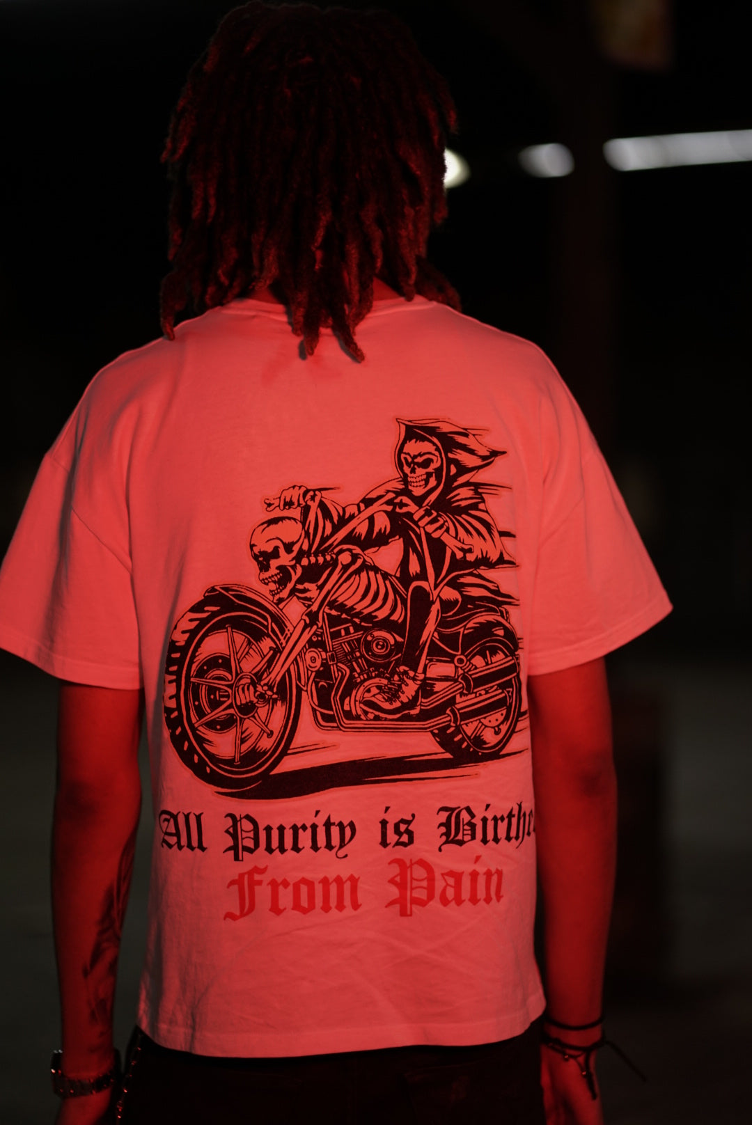 Pain is Pure Skull Rider Oversized Tee