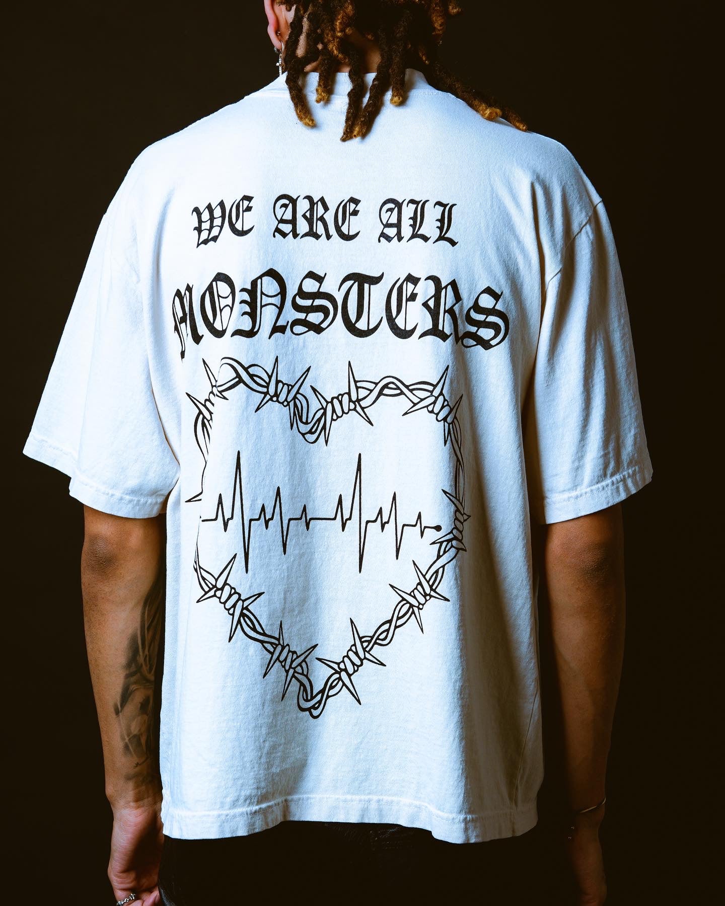 Pain is Pure ‘We Are All Monsters’ Frankenstein Tee White Black
