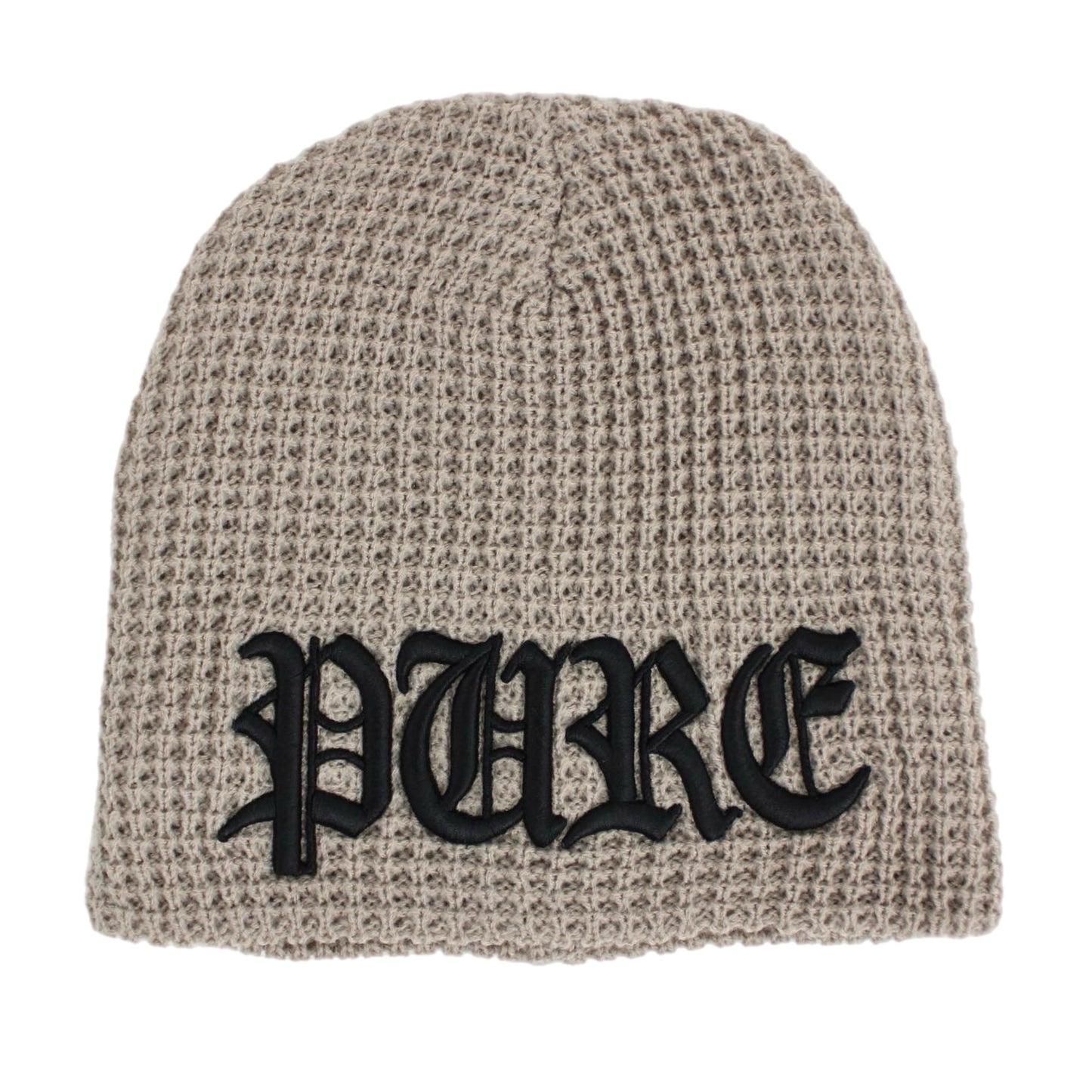 PAIN IS PURE ‘PURE’ LOGO TEXTURED BEANIE TAN/BLACK