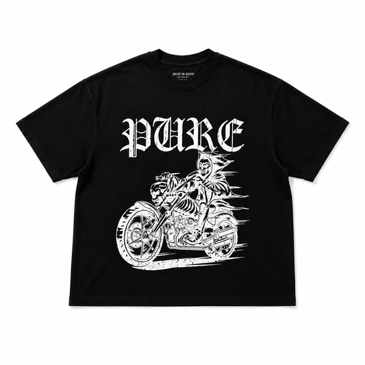 PAIN IS PURE BIKER TEE BLACK/WHITE