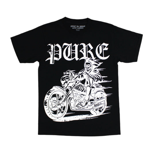 Pain is Pure Reapers Club ‘Pure’ Biker Tee Black/White