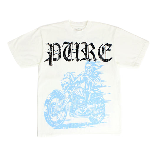 Pain is Pure Reapers Club ‘Pure’ Biker Tee Cream/Blue