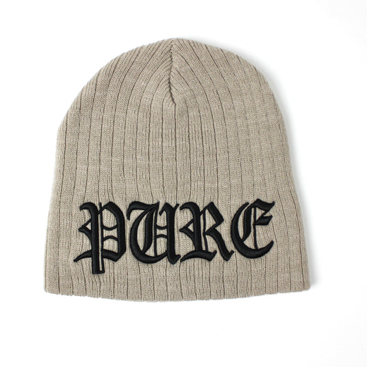 Pain Is Pure ‘Pure’ Logo Beanie Tan/Black