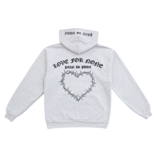 Pain is Pure ‘Love For None’ Zip-Up Grey Hoodie