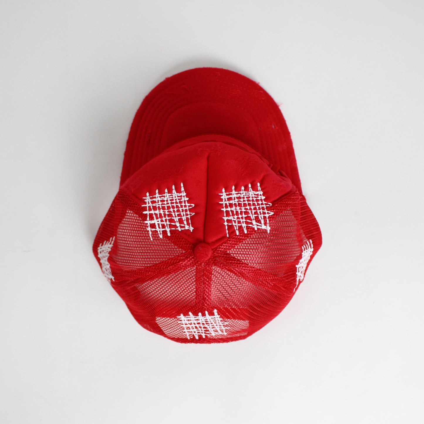 PAIN IS PURE 'PURE' LOGO NEEDLE REPAIR TRUCKER HAT RED/RED